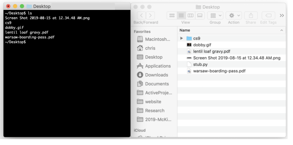 Comparing Terminal with the GUI